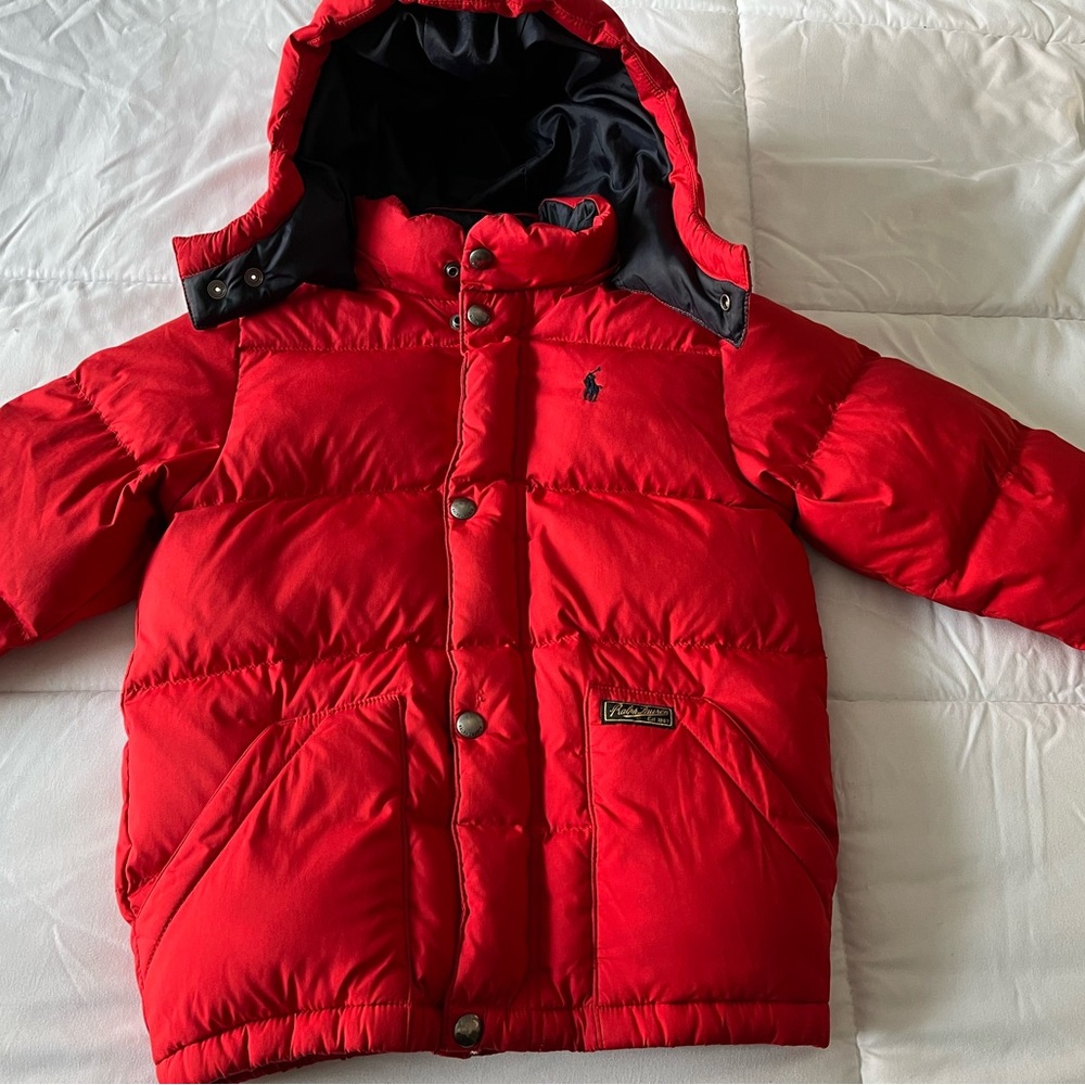 Polo by Ralph Lauren Red Puffer Jacket with Hood